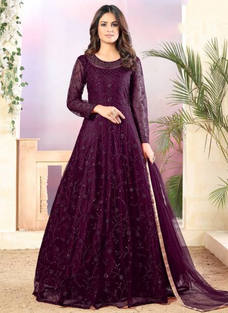 Purple Colour TWISHA AANAYA 112 Heavy Festive Wear Long Anarkali Salwar Suit Collection 1202